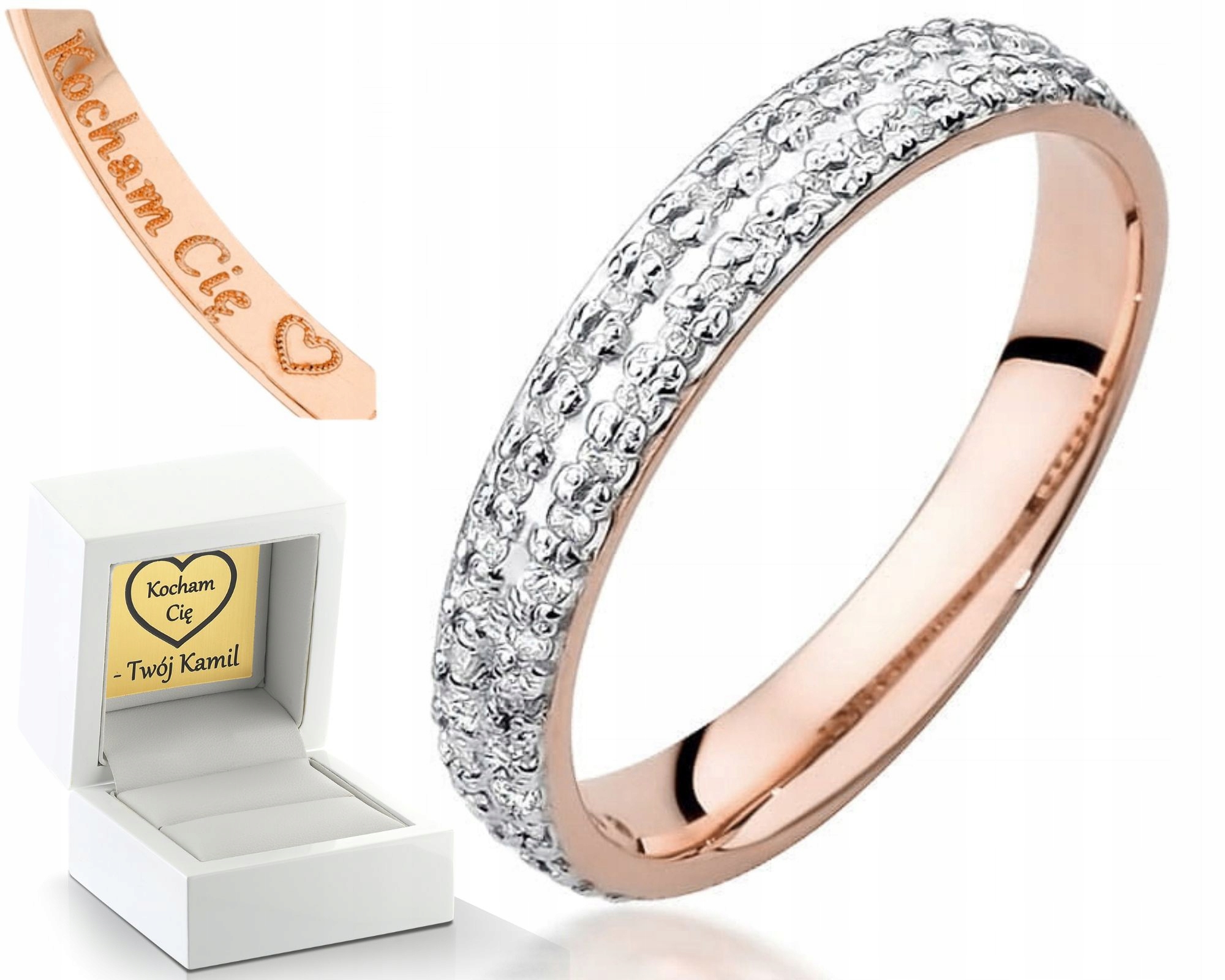 Zlatý Prstýnek S Briliantem Růžové Zlato Gravírování 585 Bonus Dárek