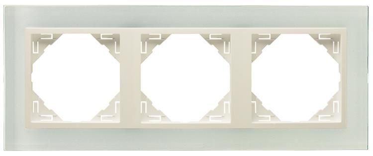 Efapel Cristal Rámik 3-NÁSOBNÝ Sklo Perla 90930TCP