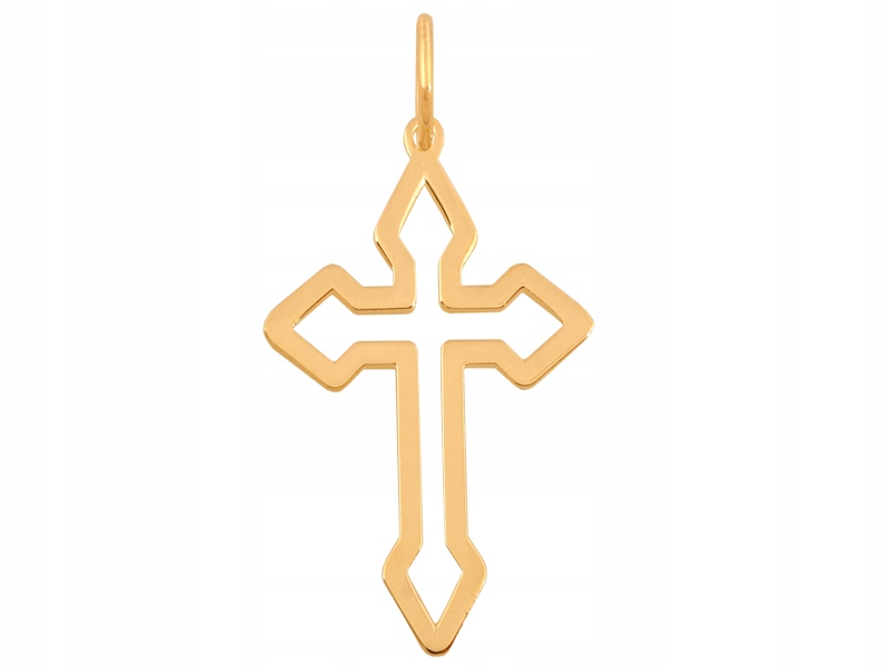 Zlatý kříž 585 Rámeček efektní 0,60 g jako dárek ke křtu svatého přijímání