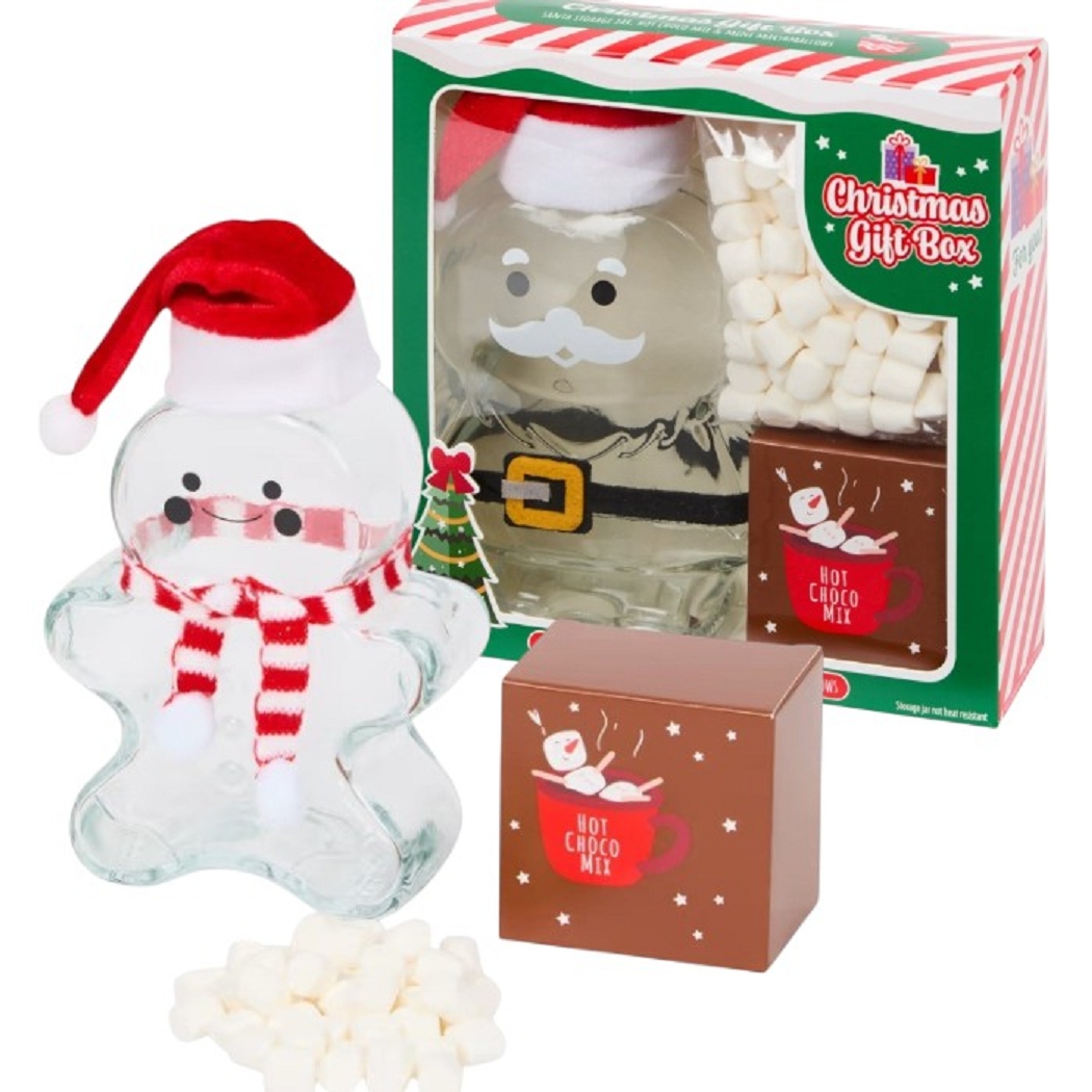 Vánoční Sada Horká Čokoláda Skleněná Mikuláš Pěna Marshmallows Dárek