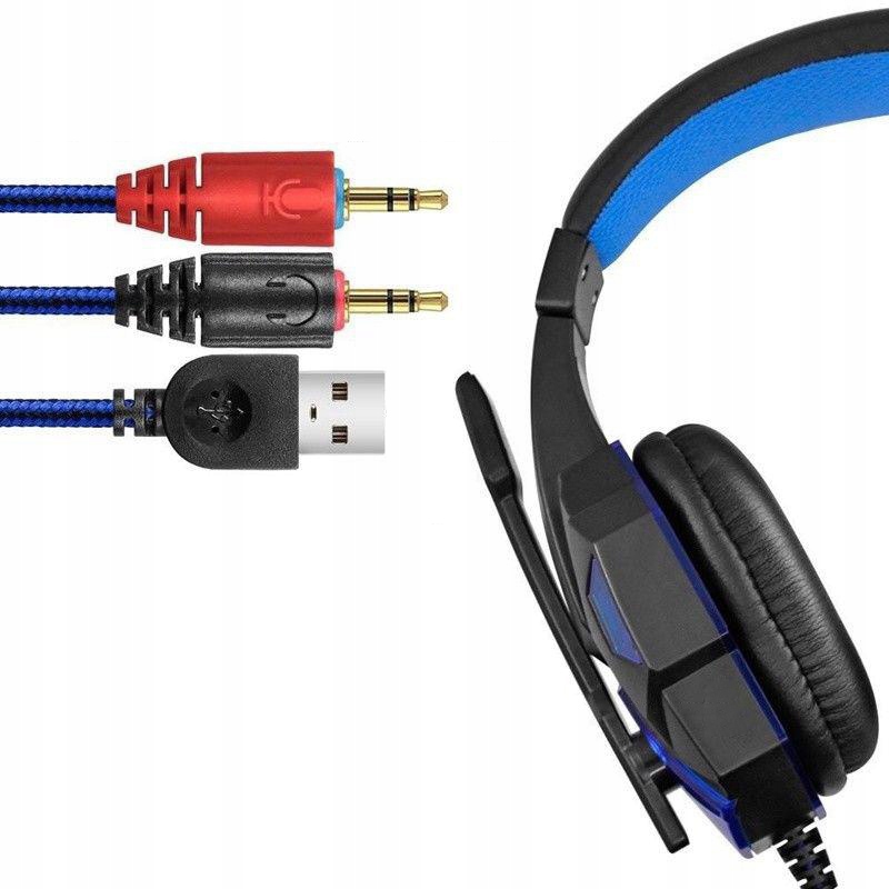 SŁUCHAWKI GAMINGOWE DLA GRACZA PC USB LED MIKROFON Stan opakowania oryginalne