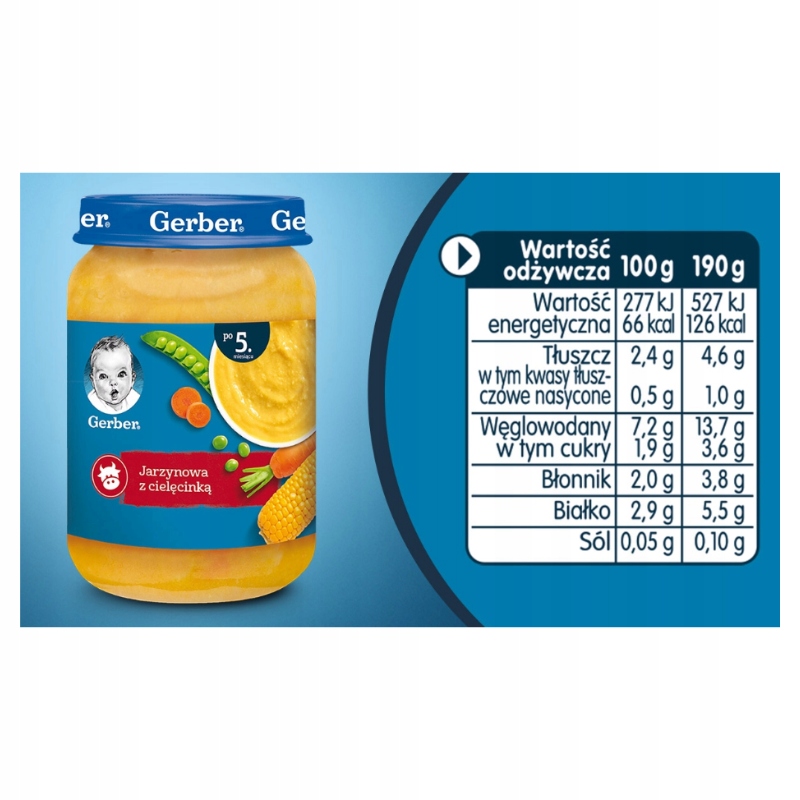 Obiadek Zupka Jarzynowa z Cielęcinką od 5 miesiąca 190 g Gerber Marka Gerber