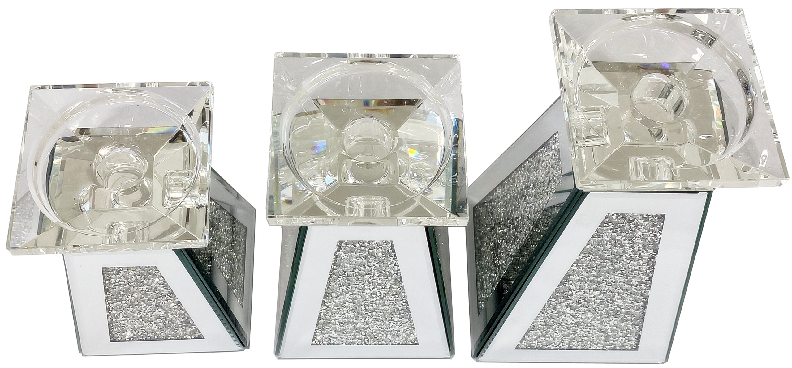 ŚWIECZNIK zestaw świeczników GLAMOUR kryształy Marka Madex