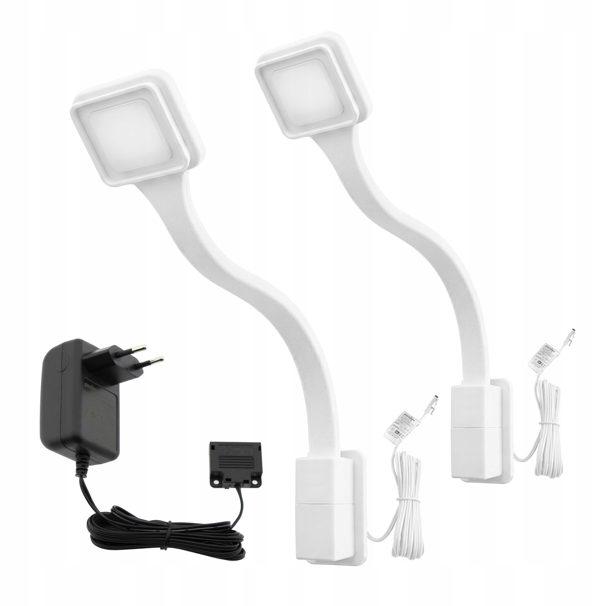 Lampki Nocne LED Do Łóżka Białe Regulowane Przykręcane Zestaw 2x FLEXI 2Q