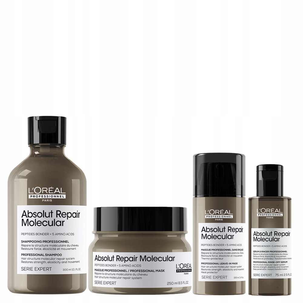 Loreal Absolut Repair Molecular šampon 300 ml, maska 250 ml, krém 100 ml, sérum 75 ml