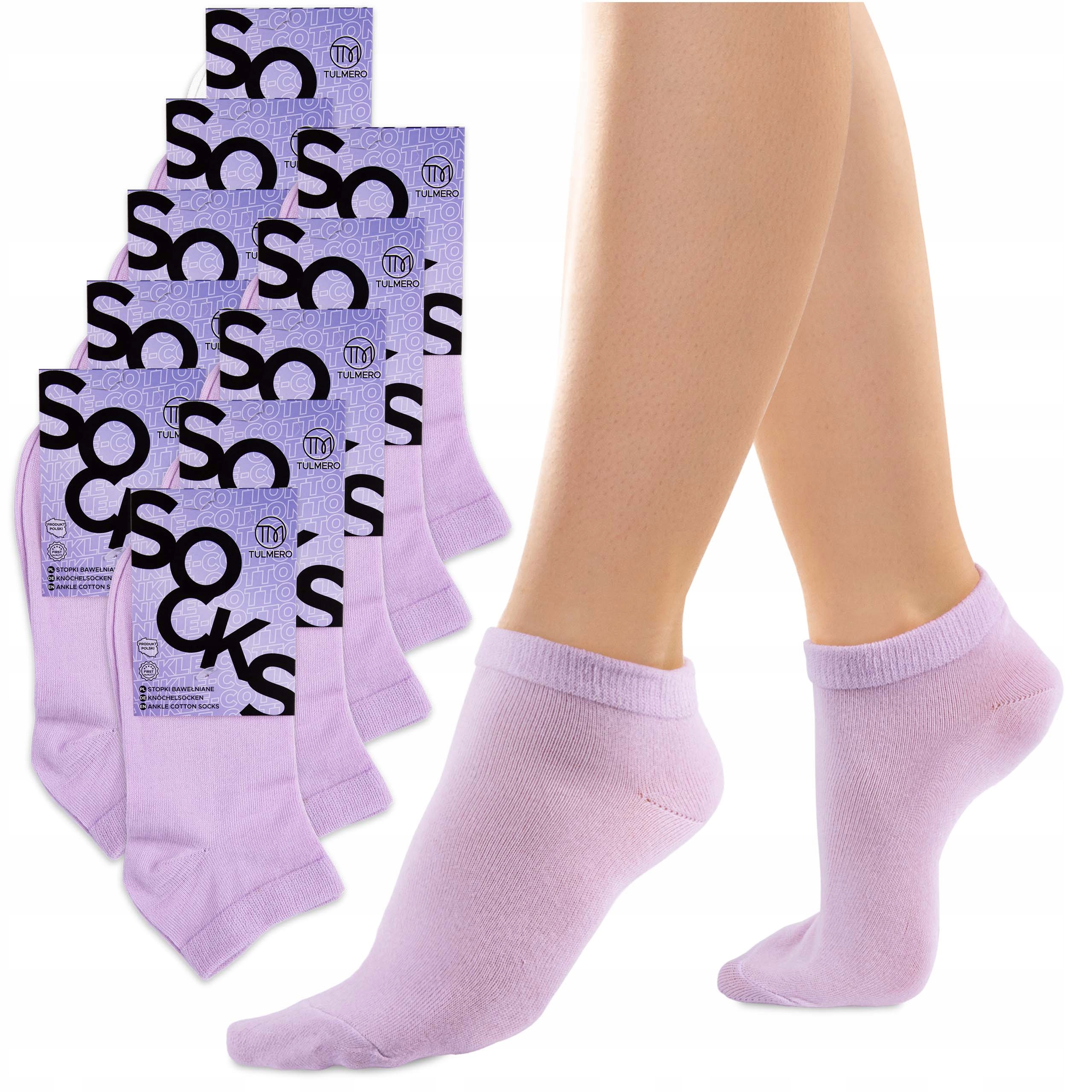 10X Ponožky S Krátkým Střihem, Fialové, Velikost 38-40