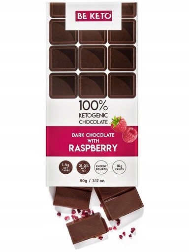 Levně 3xČokoláda s malinami a Mct Keto 90 g BeKeto Dark Chocolate s Raspberry