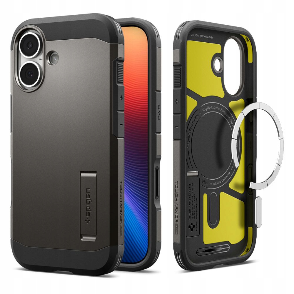 Etui do iPhone 17, Spigen Tough Armor T Mag, plecki do MagSafe z podstawką