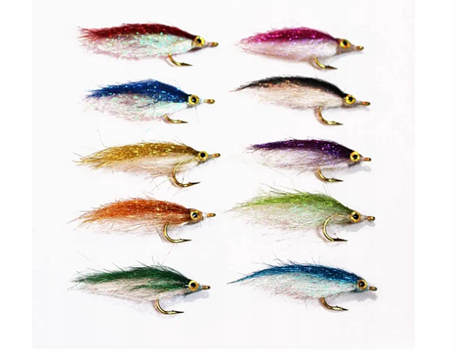 Flash Minnow streamer wolno tonący #8 Mix 10 szt Ice