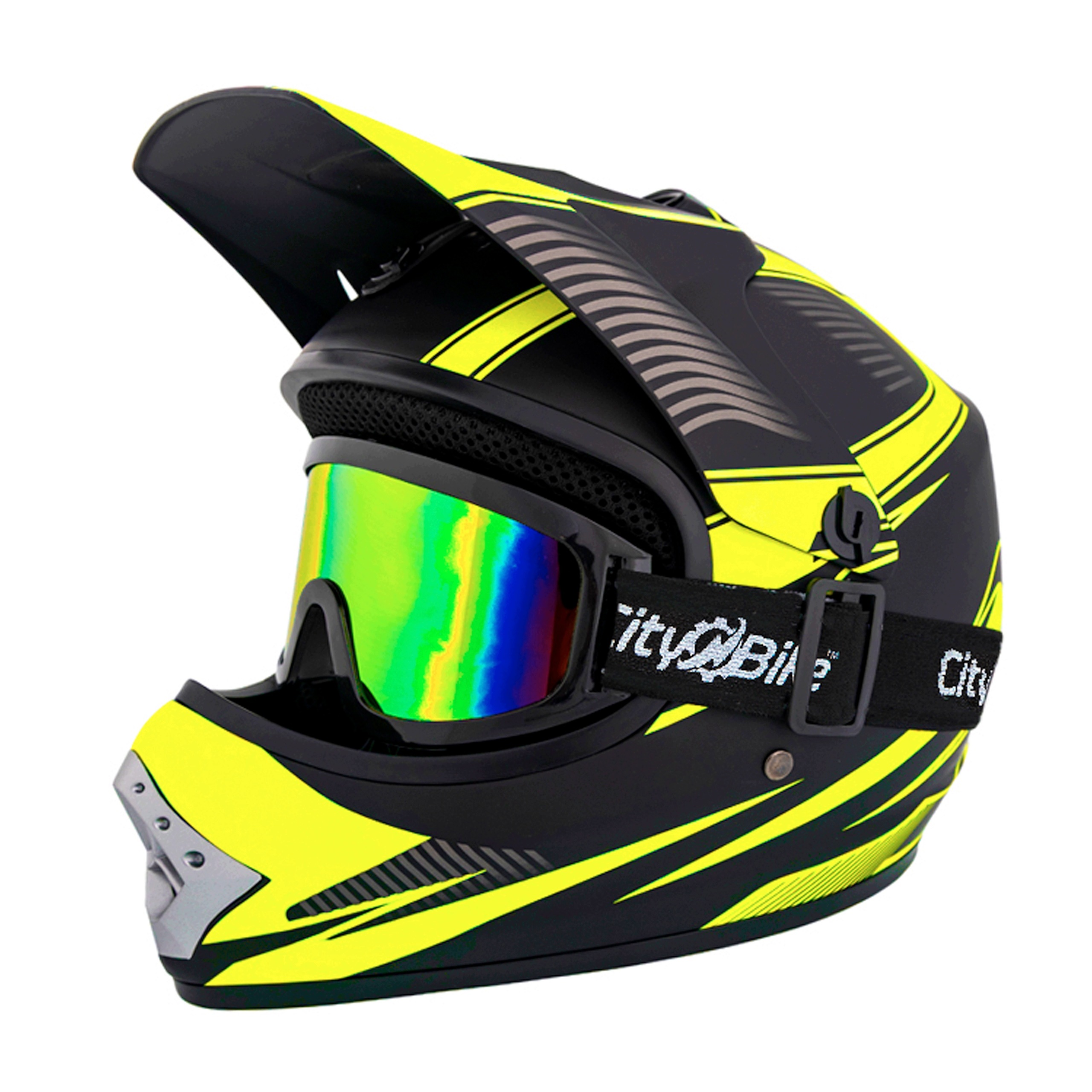 Kask dla dzieci Crossowy Gogle Enduro Mini Quad Atv Cross Bmx Hulajnoga L