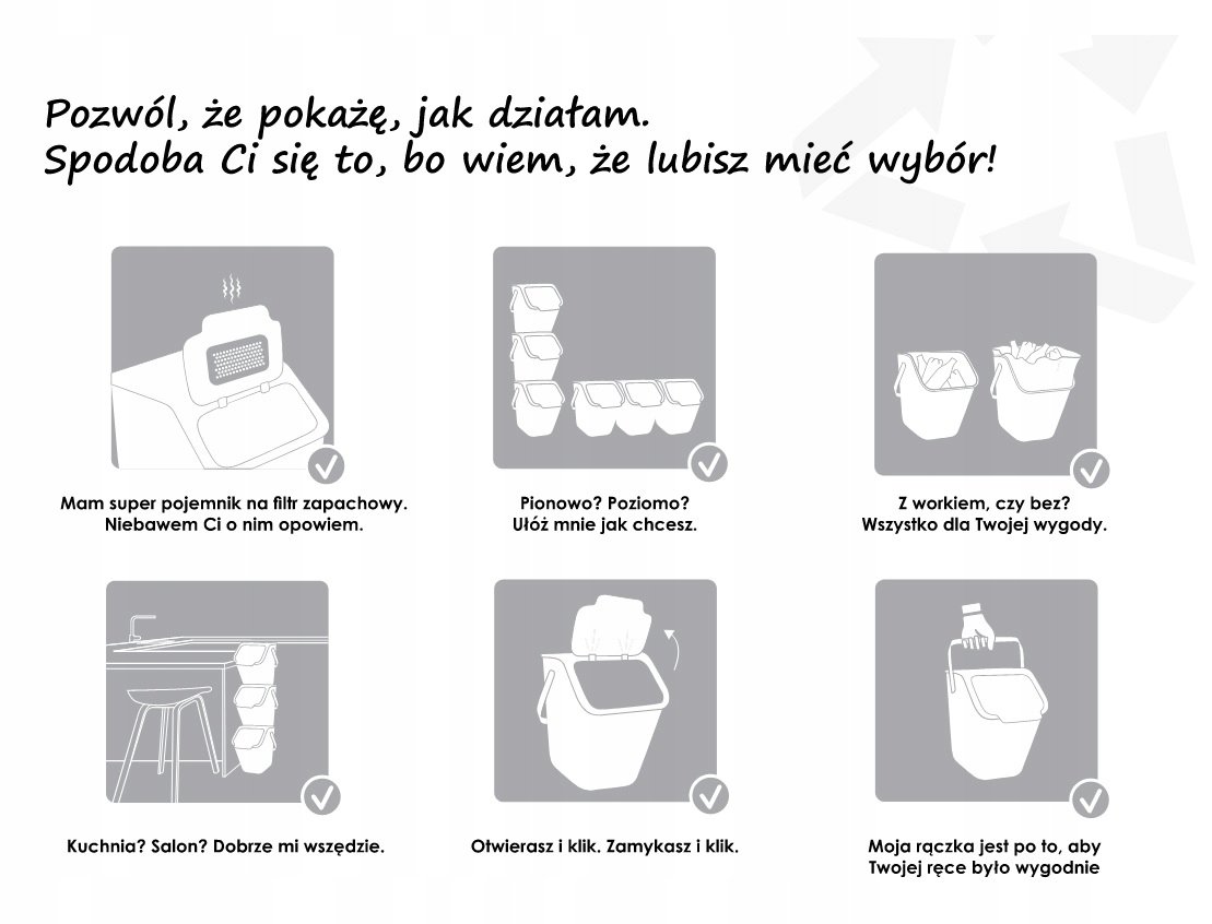 Kosz do segregacji biały 25l pojemnik + naklejka Kod producenta BiniB