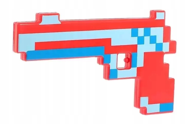ZESTAW MINECRAFT 2w1 TOPÓR PISTOLET SWIATLO LED - DZWIEK Materiał plastik