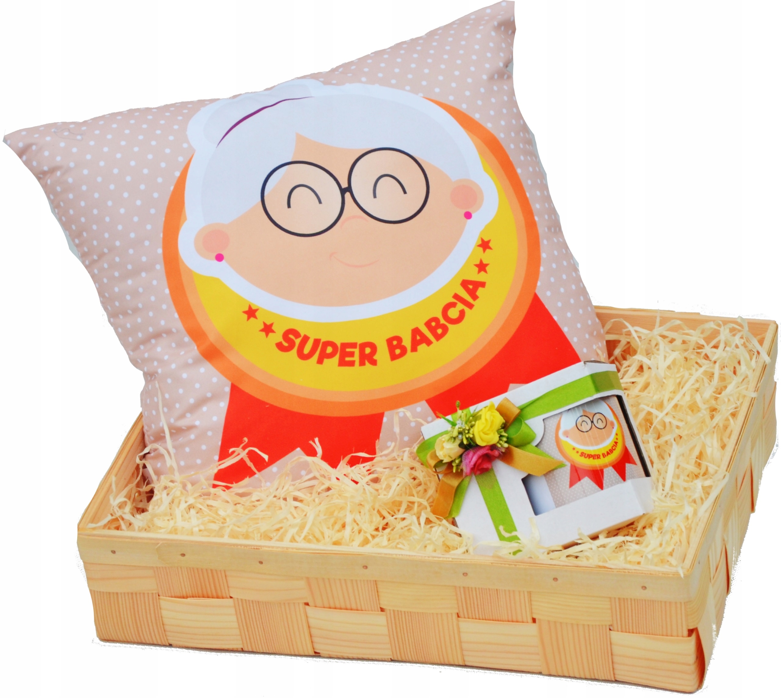 SUPER ZESTAW Prezent na Dzień Babci i Dziadka Kosz Zestaw Prezentowy