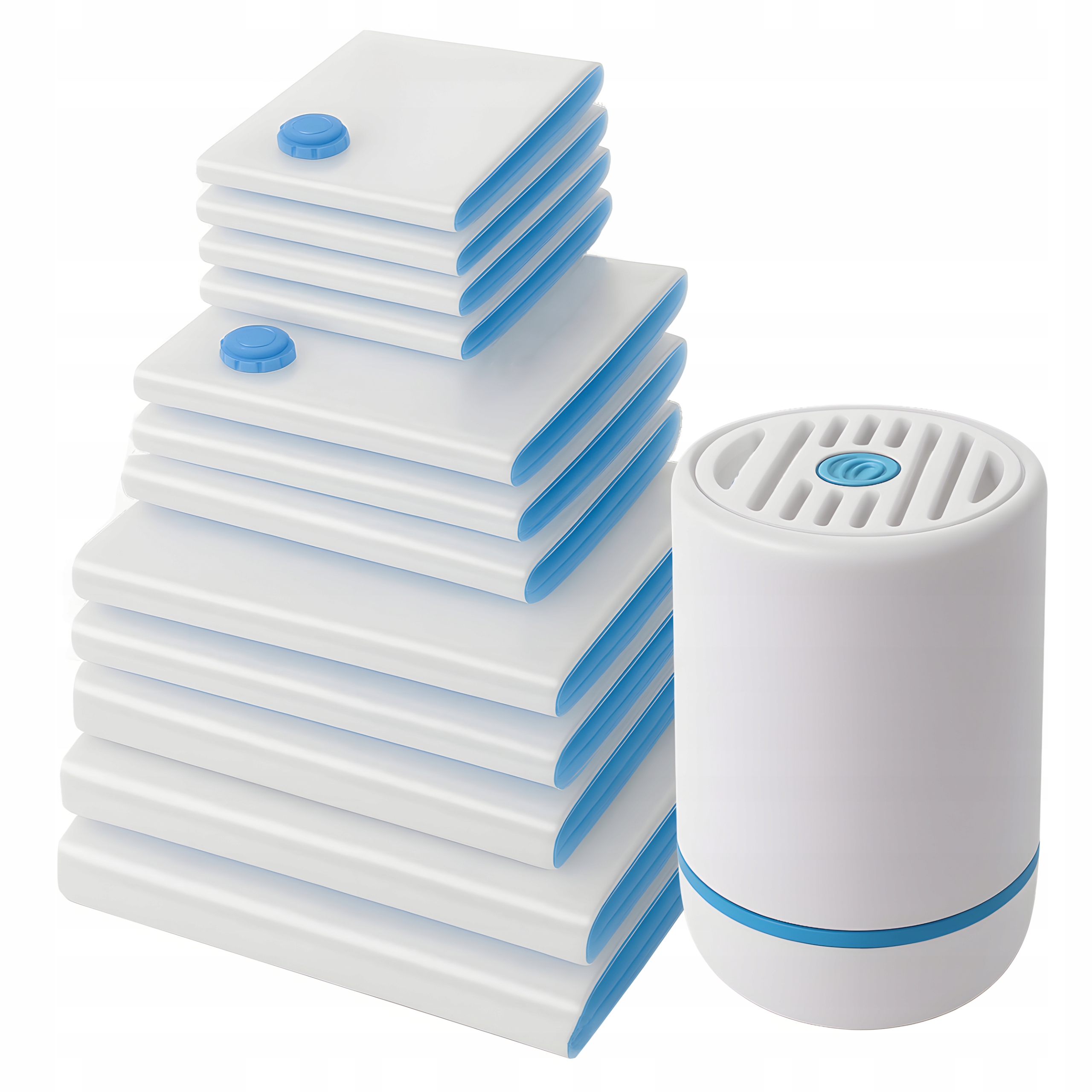 Levně 12 x Vakuové sáčky na Povlečení Deky Oblečení 40-70 cm Elektrická pumpička