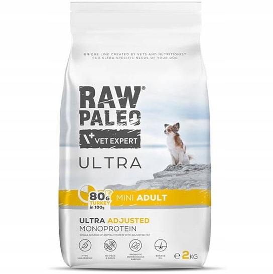Raw Paleo Ultra Turkey Adult Mini 2kg sucha karma indyk dla psów ras małych