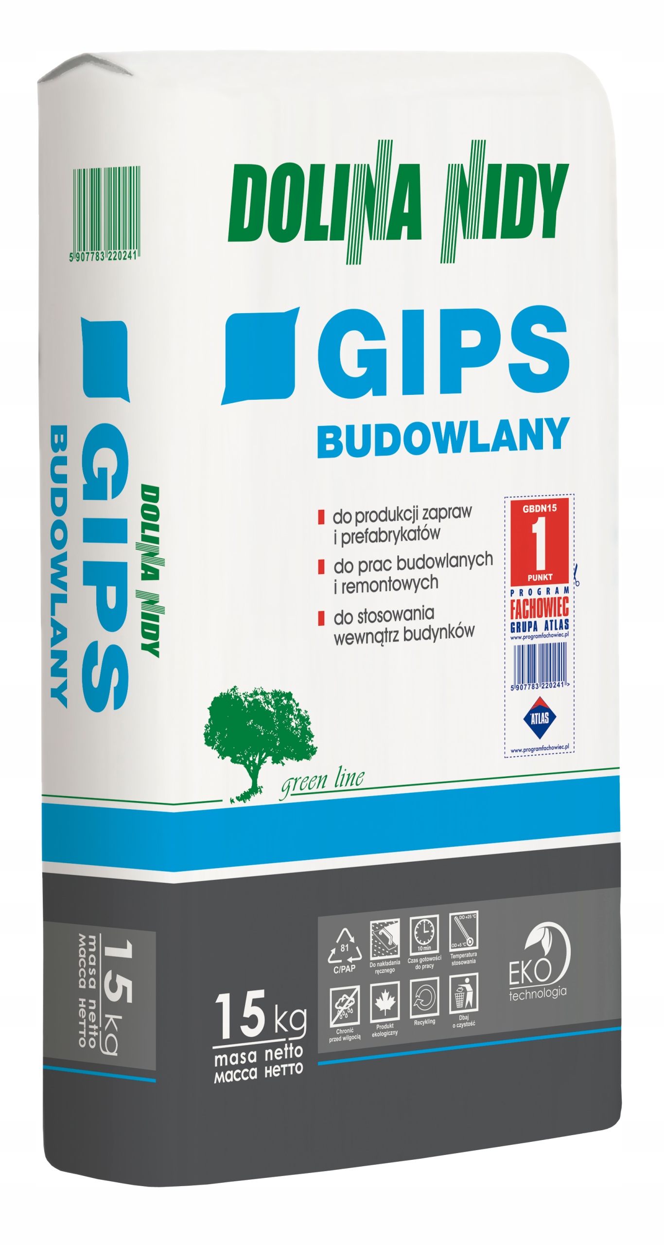 

Gips Budowlany Dolina Nidy 15 Kg Szybkowiążący