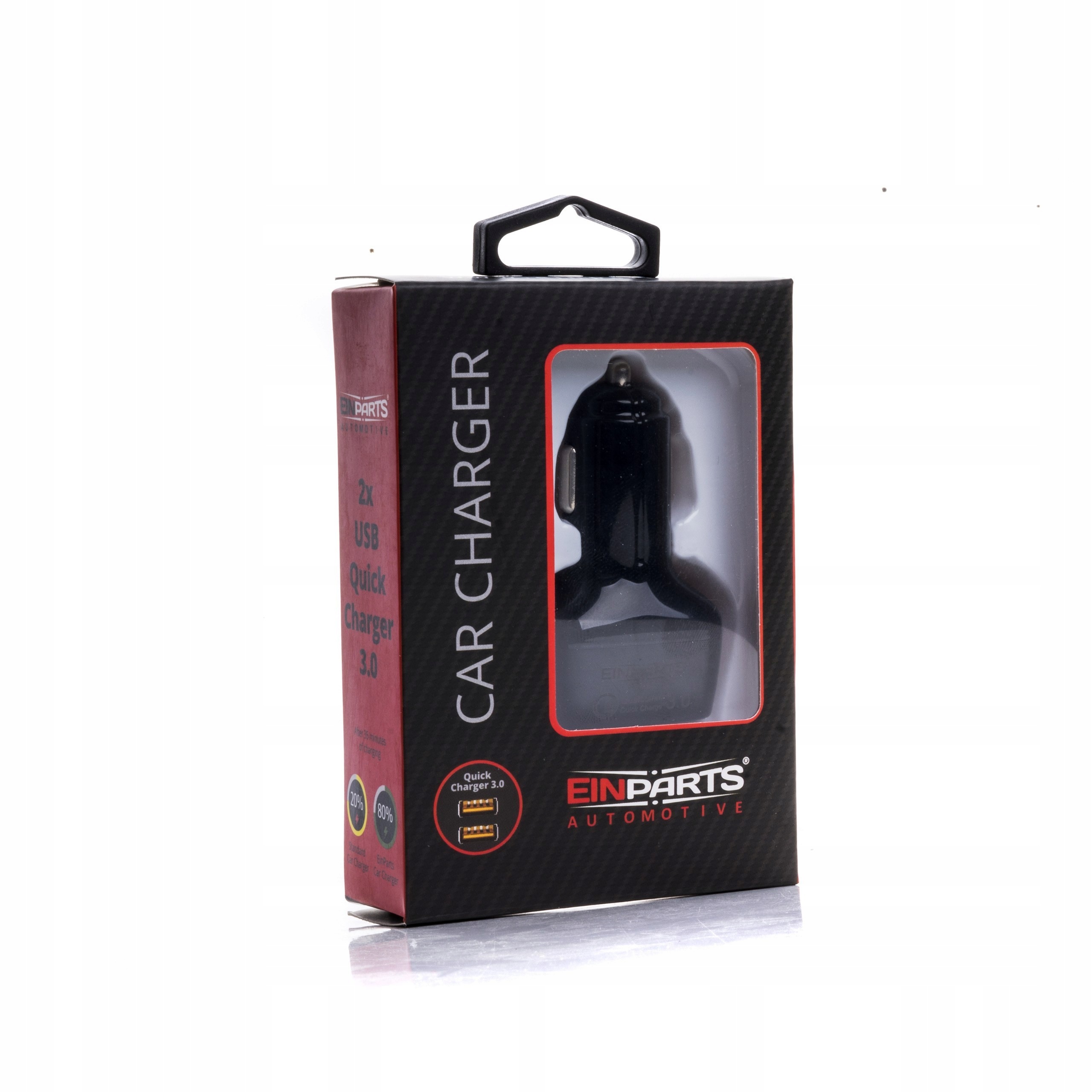 Ładowarka samochodowa 2x Usb Qc 3.0 EinParts EPACC003 czarna
