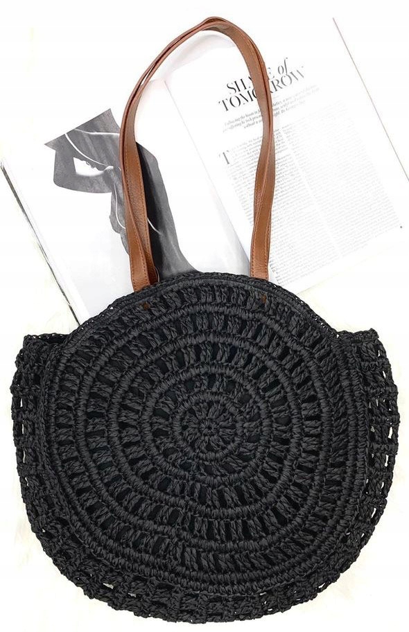 TOREBKA KOSZYK TORBA na RAMIĘ PLECIONA SHOPPER BAG Kolor okuć nie dotyczy