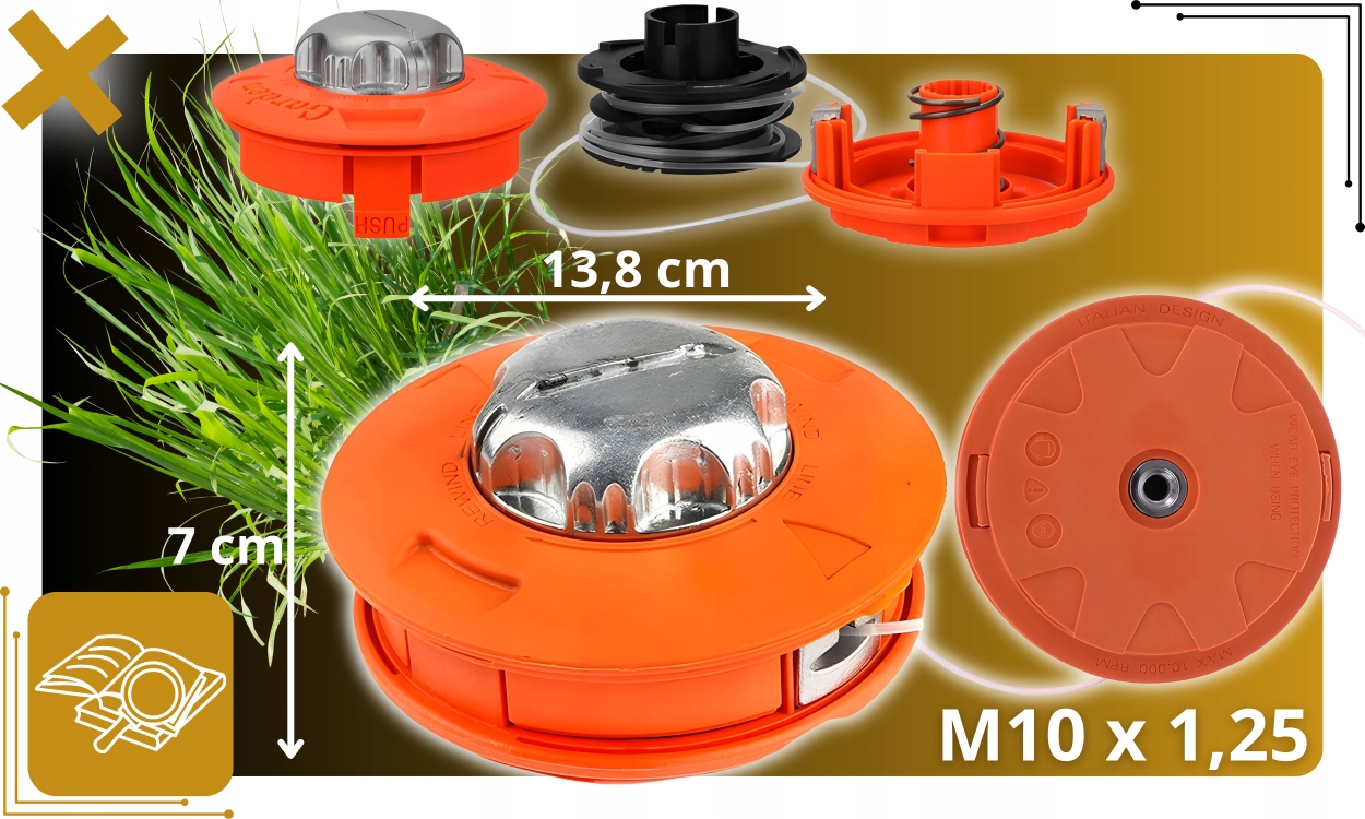 GŁOWICA AUTOMATYCZNA ŻYŁKOWA DO KOSY SPALINOWEJ PODKASZARKI KOS SPALINOWYCH Marka Garden