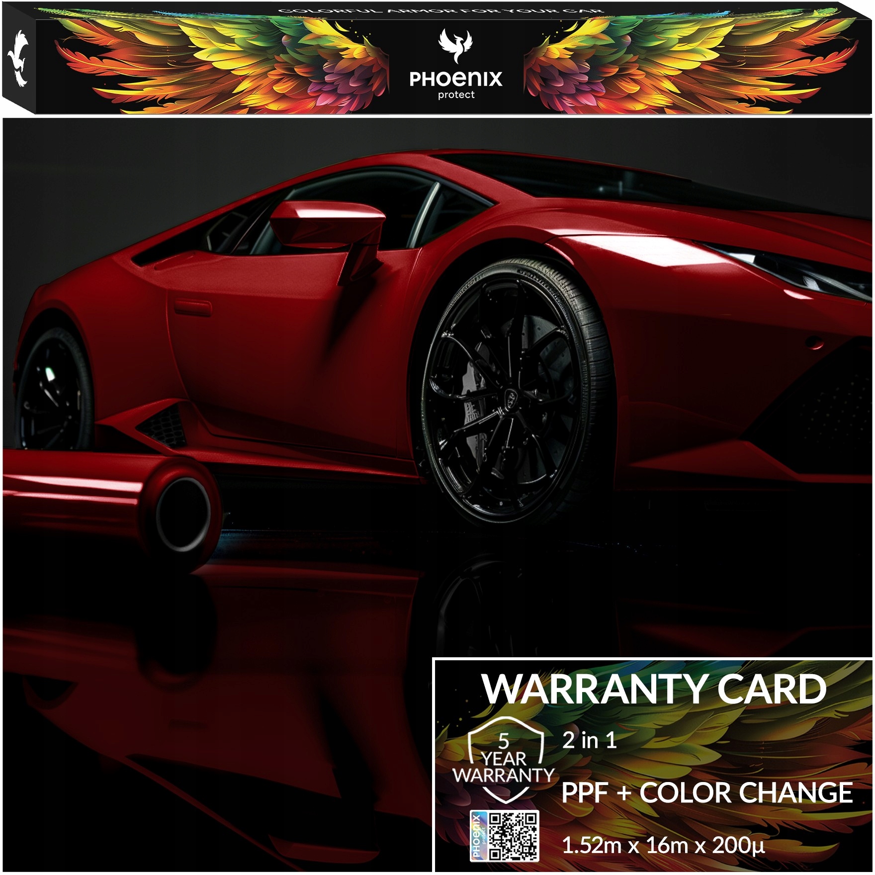 Farebná fólia Ppf Phoenix Protect Zmena farby auta Liquid Metal Red