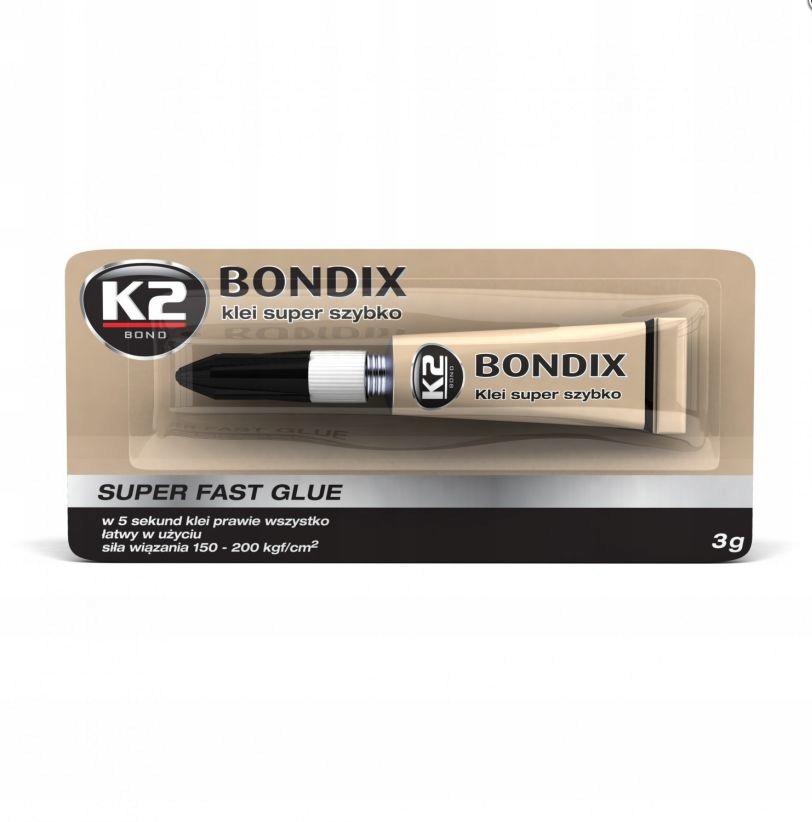 Klej Szybkoschnący K2 Bondix 3G Kropleka szybki sklei plastik metal drewno
