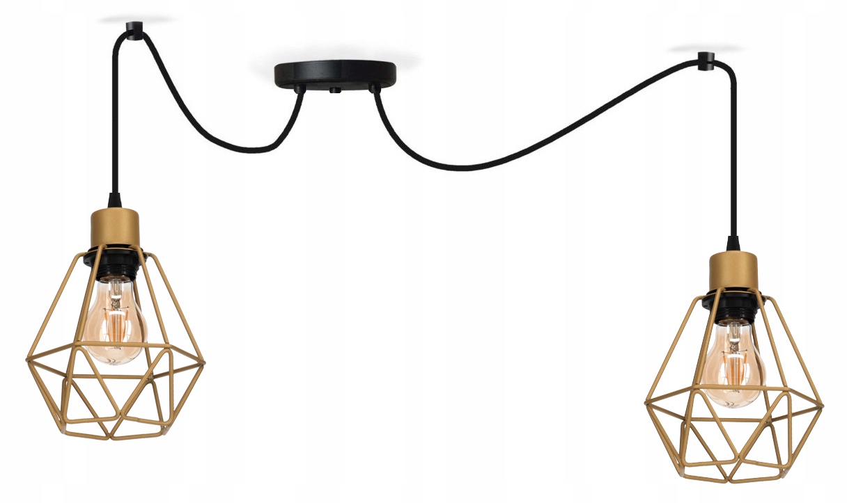 Lustrová závěsná lampa černá stropní Diamond loft lampa nad stůl led