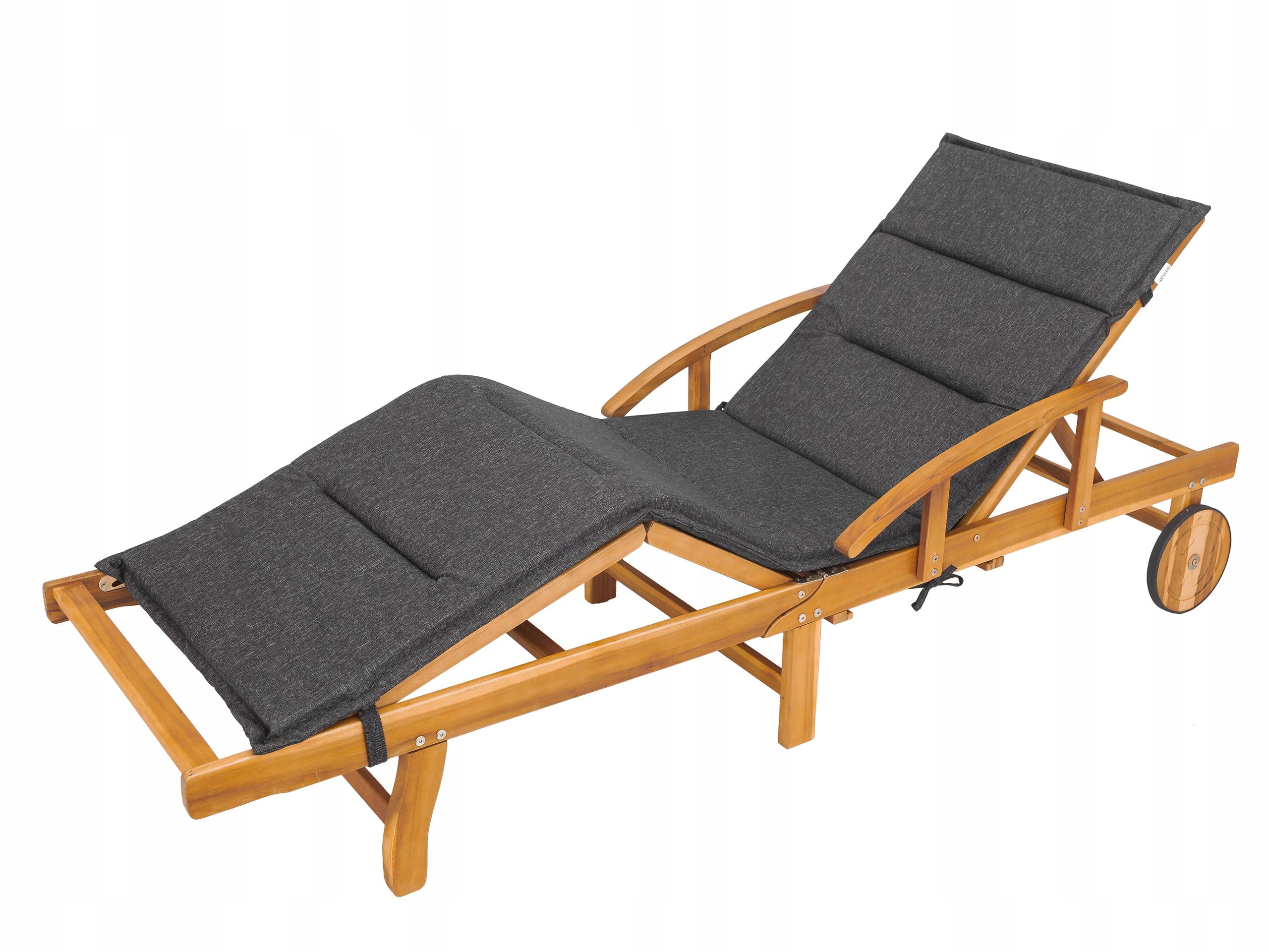 Polštář na zahradní lehátko nebo plážové lehátko 185x56x4 cm Černý
