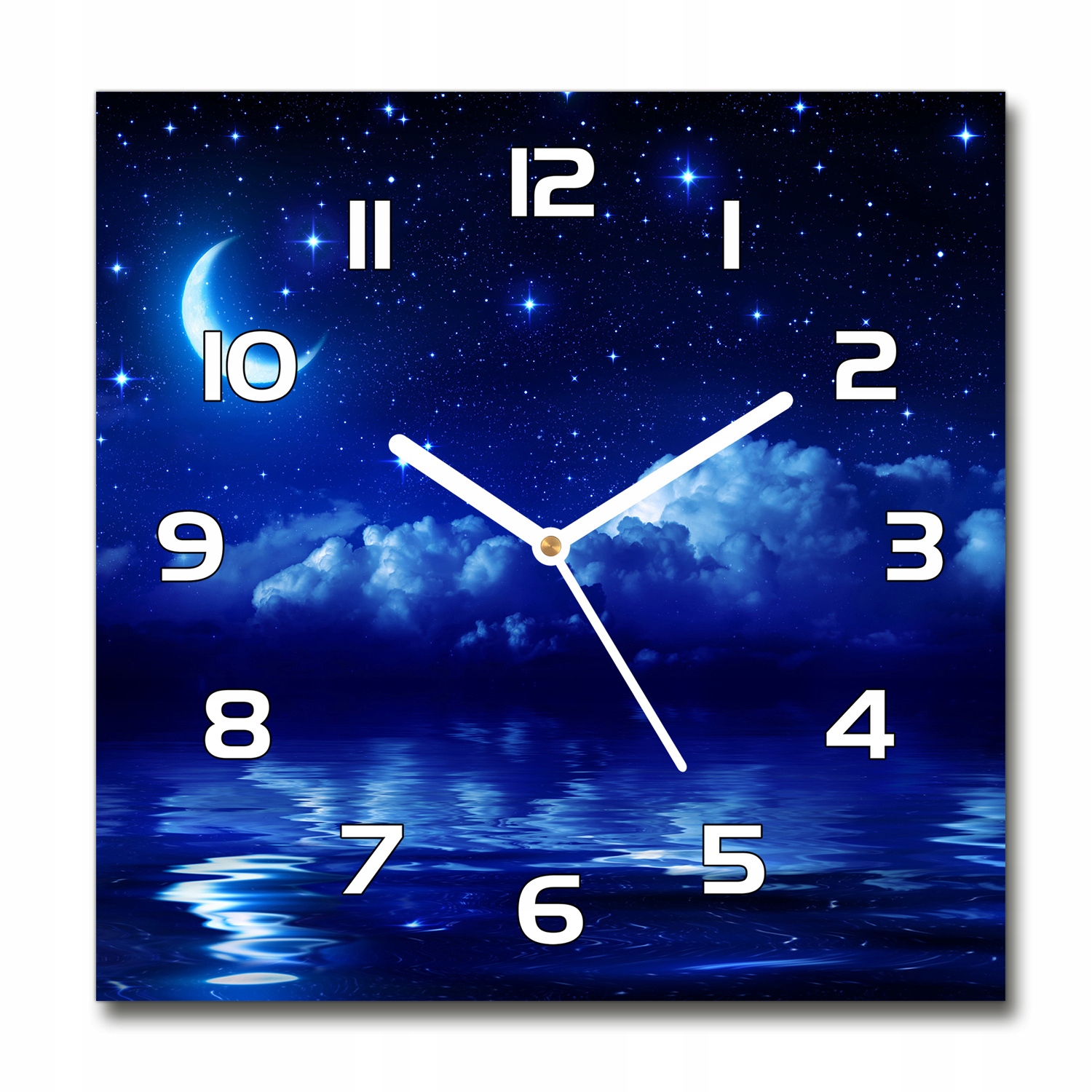 

Ładny szklany cichy zegar ścienny Niebo nocą 30x30