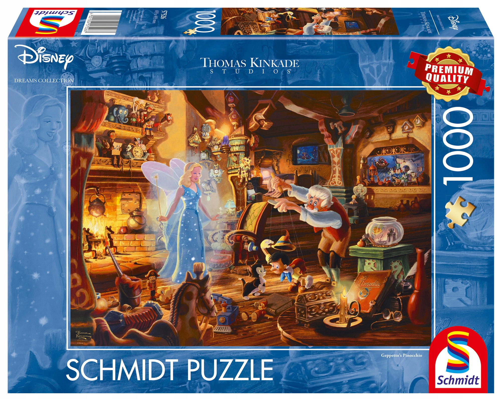 Puzzle 1000 el Schmidt PQ THOMAS KINKADE Pinokio Disney