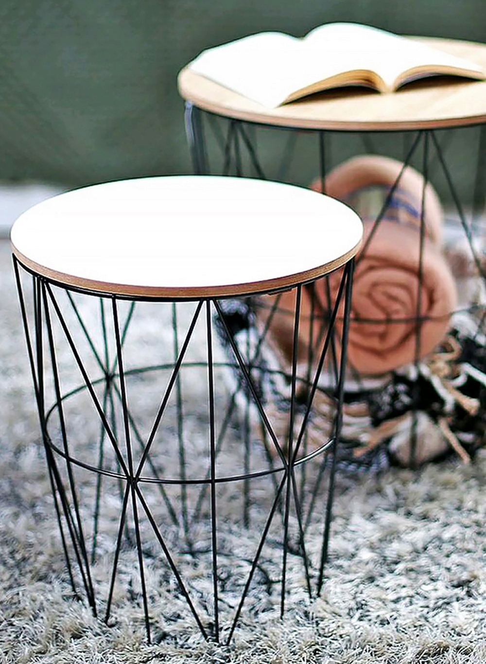 STOLIK OGRODOWY NA BALKON TWINS ROUND M METALOWY Materiał dominujący metal