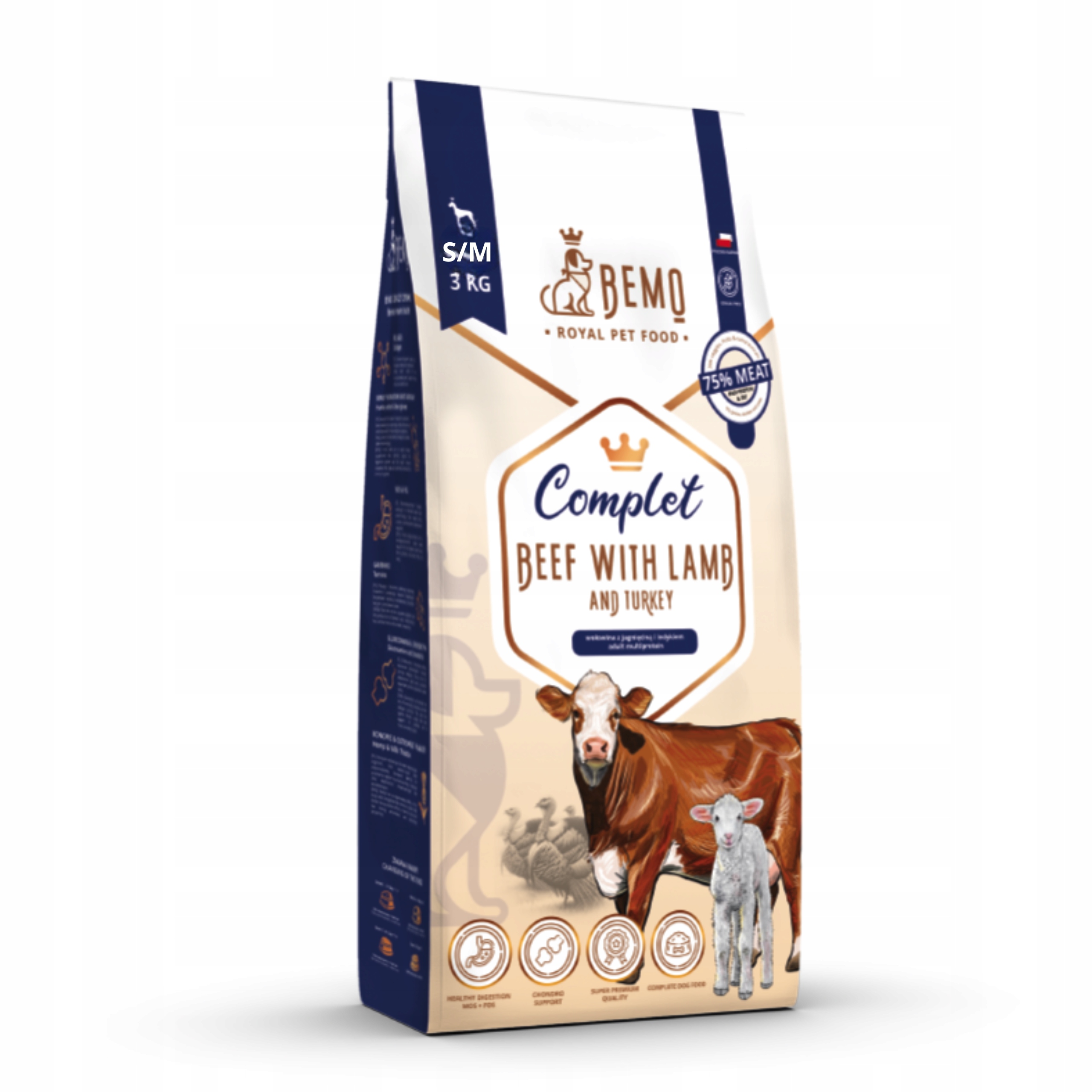 Levně Suché krmivo pro psa Bemo Complet 3 kg S/m hovězí krůta jehněčí maso