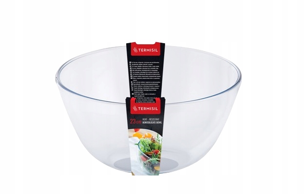 SALATERKA SZKLANA MISKA ŻAROODPORNA GŁĘBOKA 23CM 2,8L TERMISIL