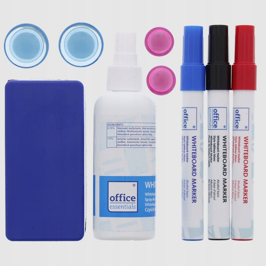 ZESTAW TABLICA MAGNETYCZNA SUCHOŚCIERALNA MARKERY Marka Office Essentials