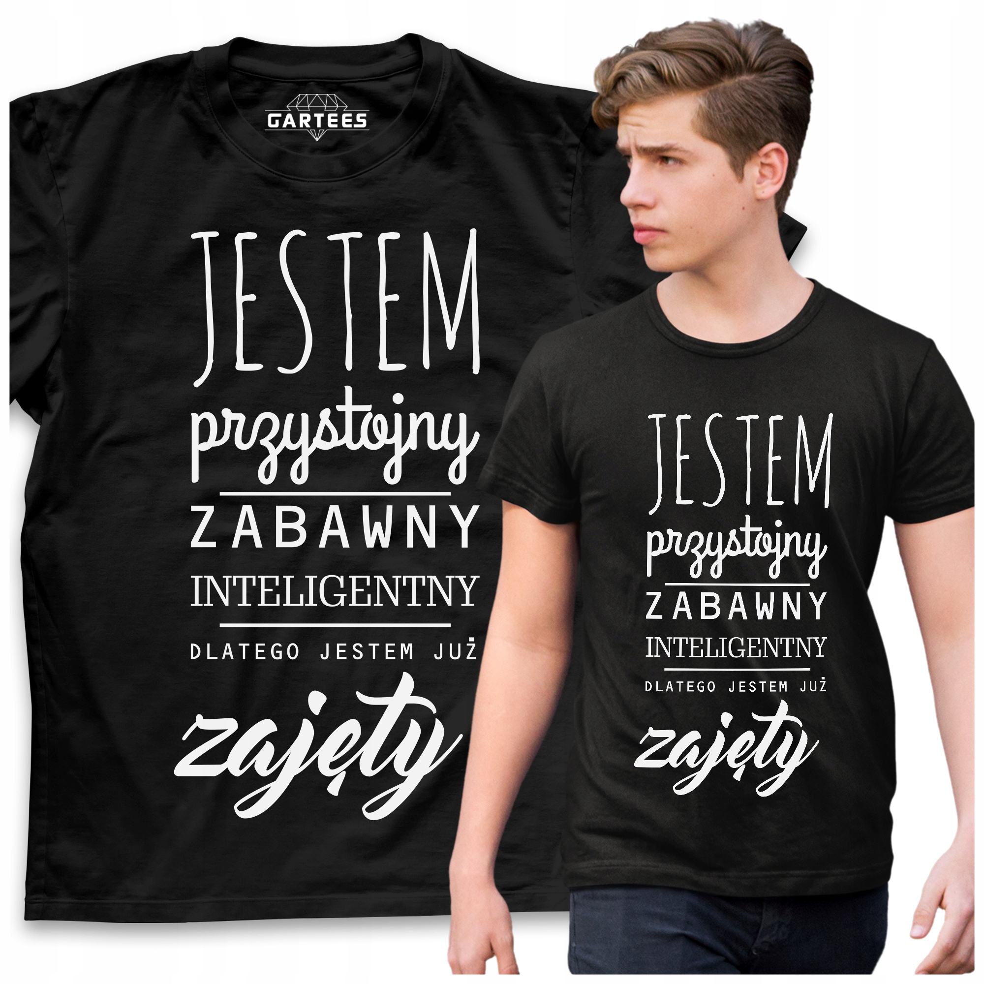 

Koszulka Męska Przystojny Dlatego Jestem Zajęty