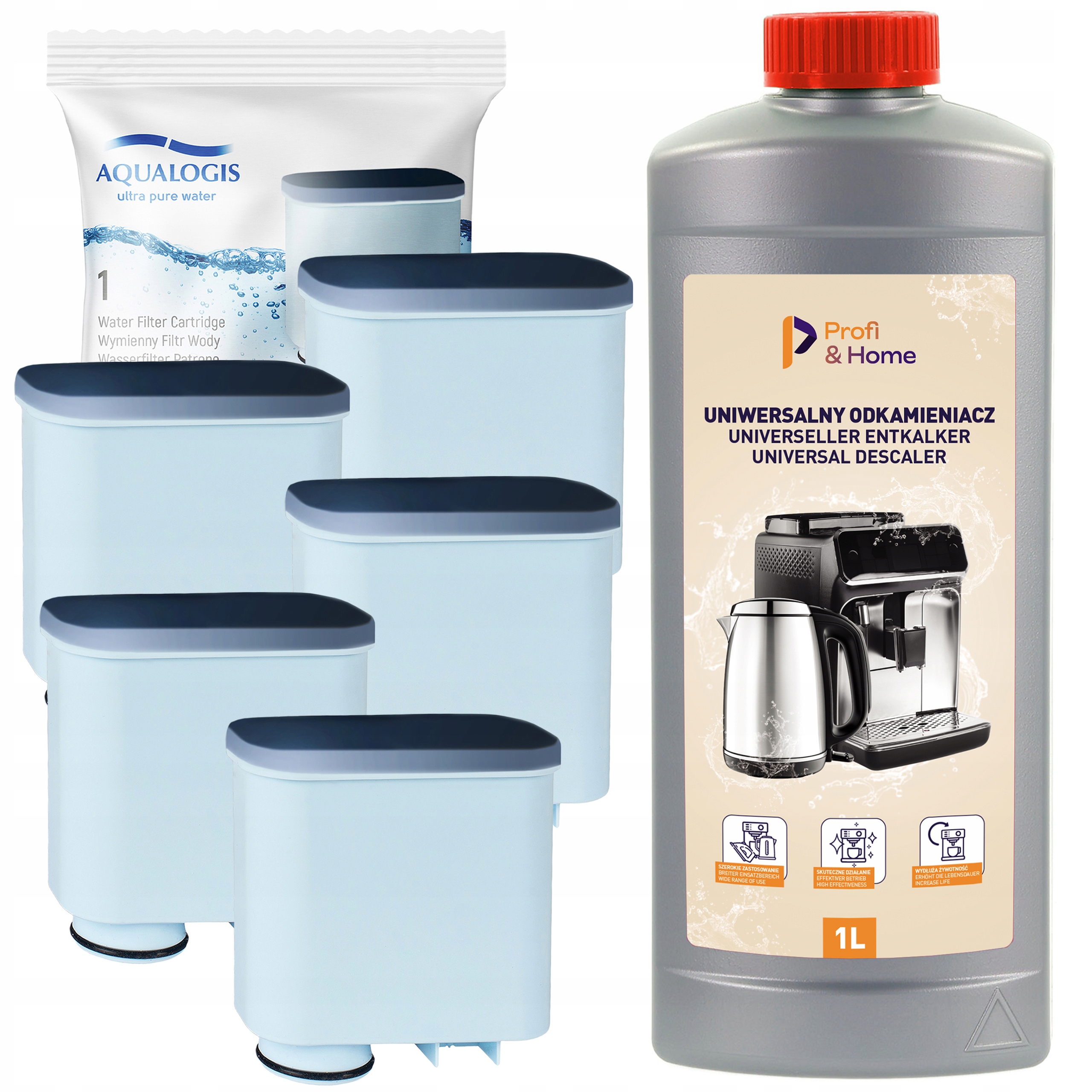 Odkamieniacz 5xFiltr do ekspresu Saeco GranAroma SM6585/00 SM6580/00 SM6582