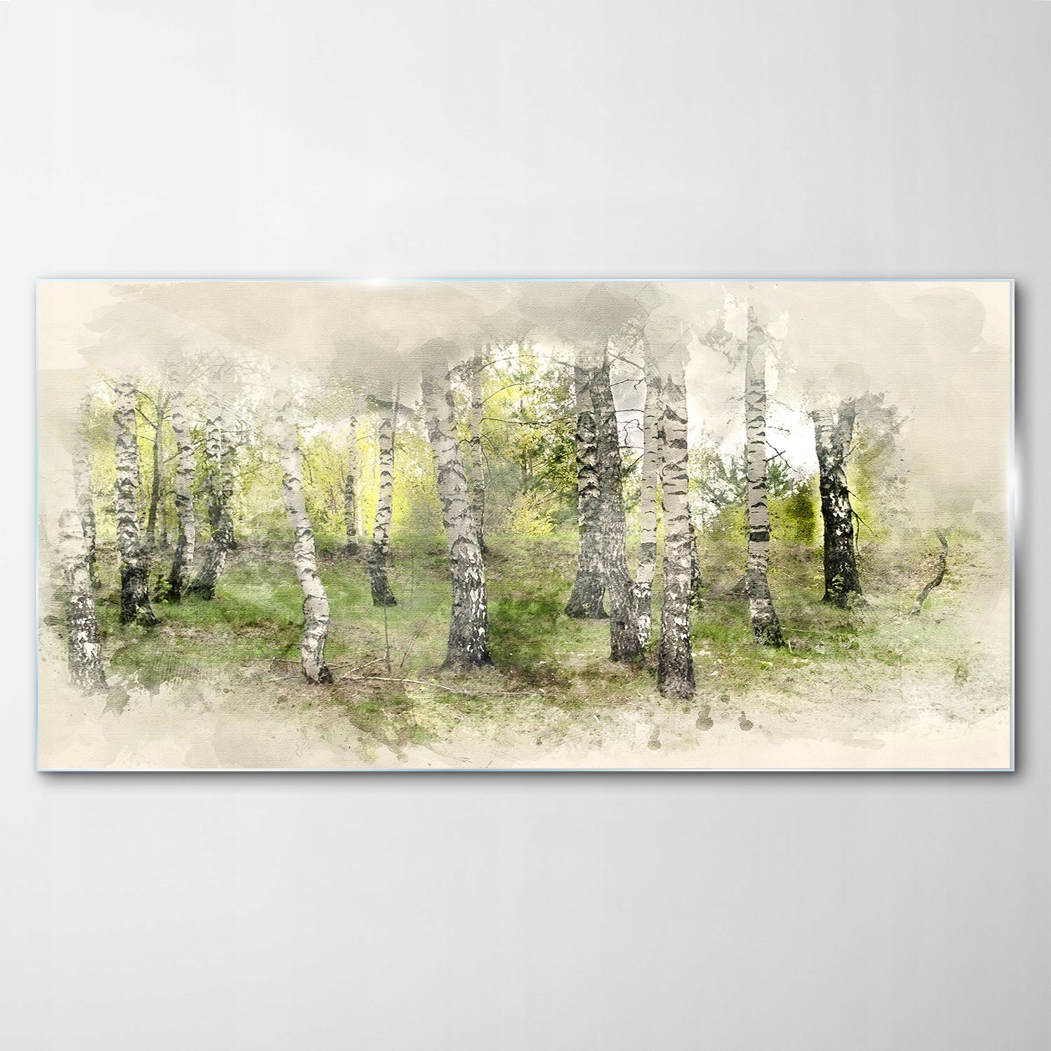 Obraz na skle Dekor Breza Hrobka Akvarely 140x70