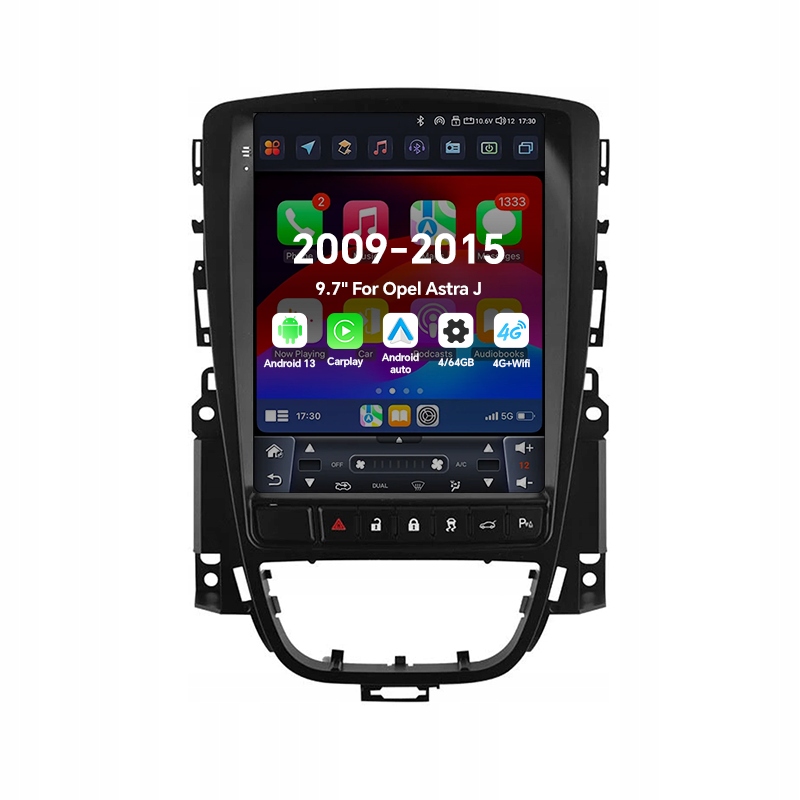 9,7" 2Din Android 13 autorádio pro Opel Astra J 2009-2015 Carplay 4G 64G