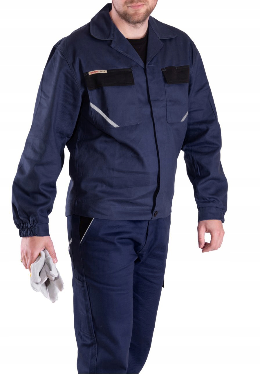 SPODNIE ROBOCZE OCHRONNE MONTERSKIE BAWEŁNA 100% Kolor dominujący granatowy