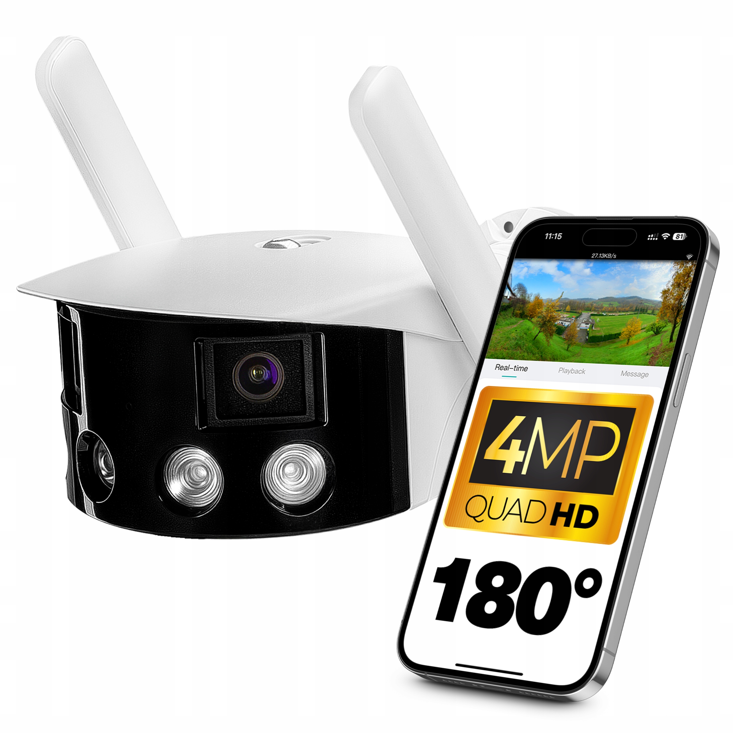 Vonkajšia Ip kamera WiFi 4MP 180° širokouhlá panoramatická