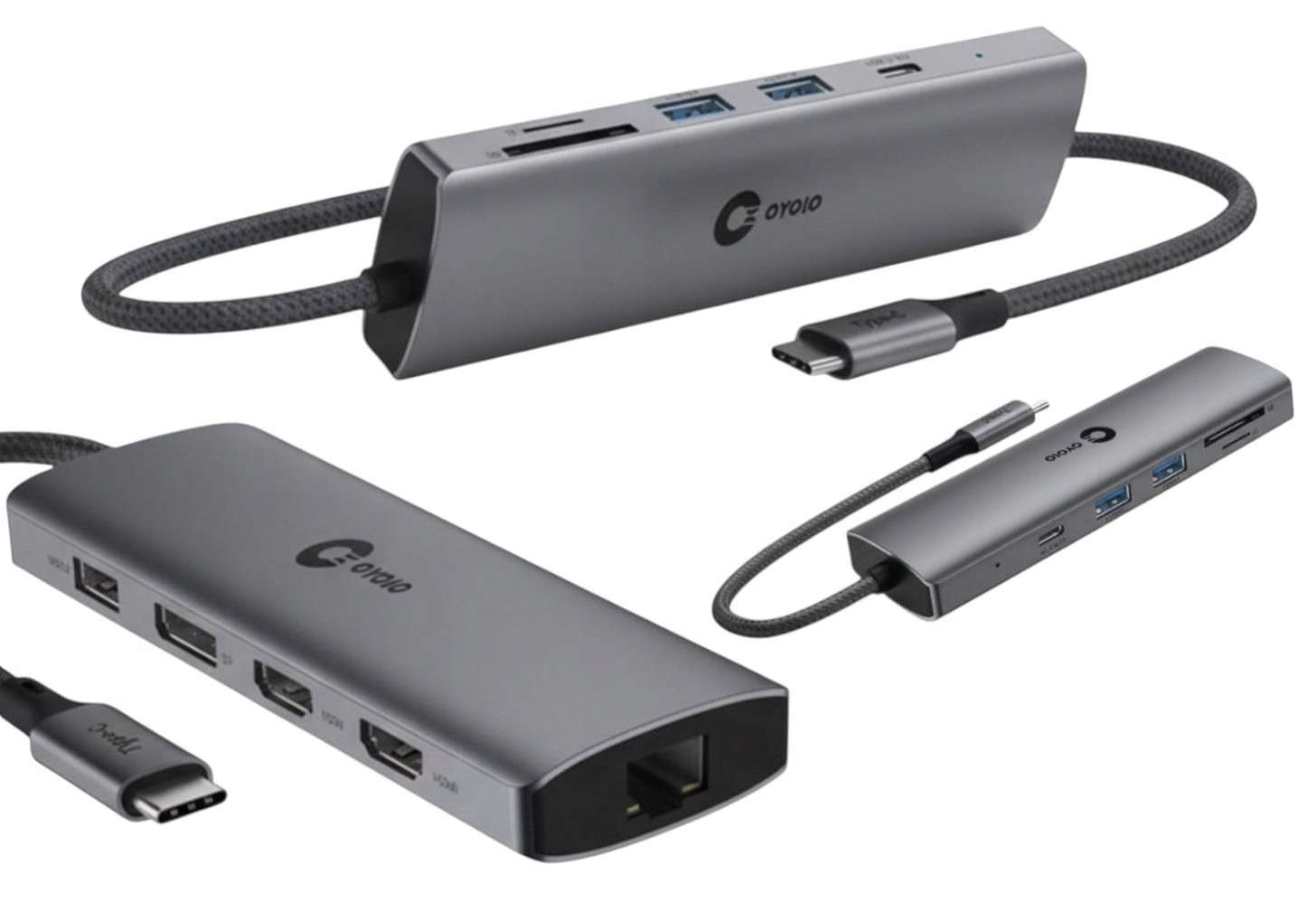 Více portů a nabíjení jedním kabelem 2 monitory Hub Usb-c 100W Medion