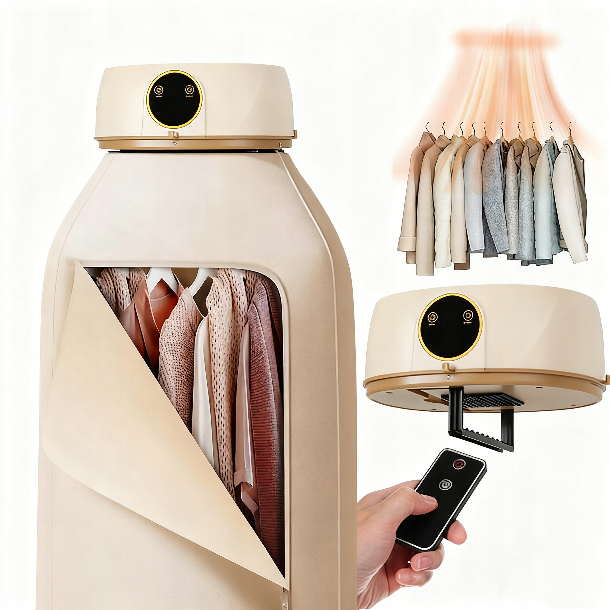 Levně Přenosná elektrická sušička prádla s časovačem, 600 W a dálkovým ovládáním