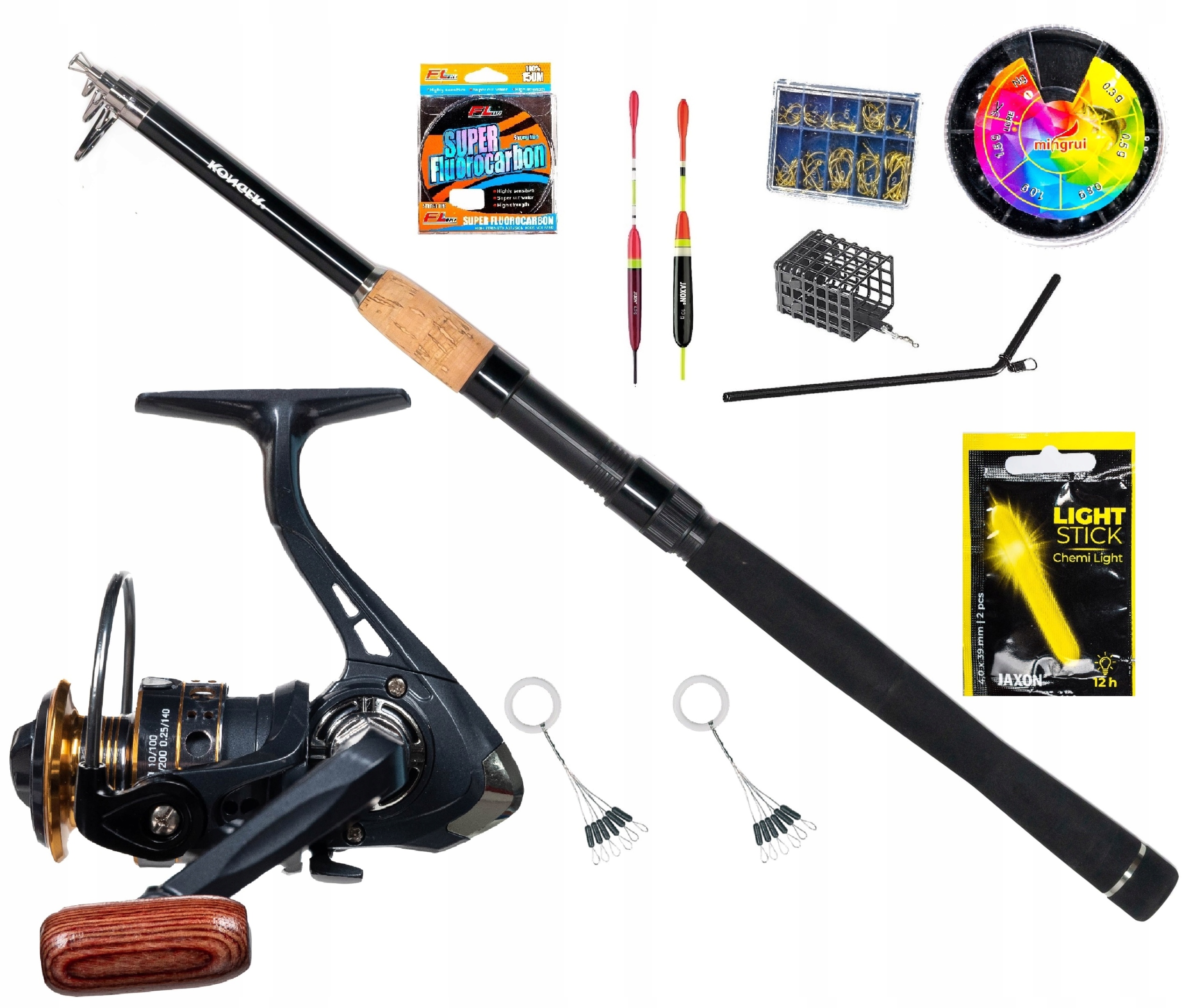 Zestaw na Spławik Wędka Konger Kołowrotek Żyłka