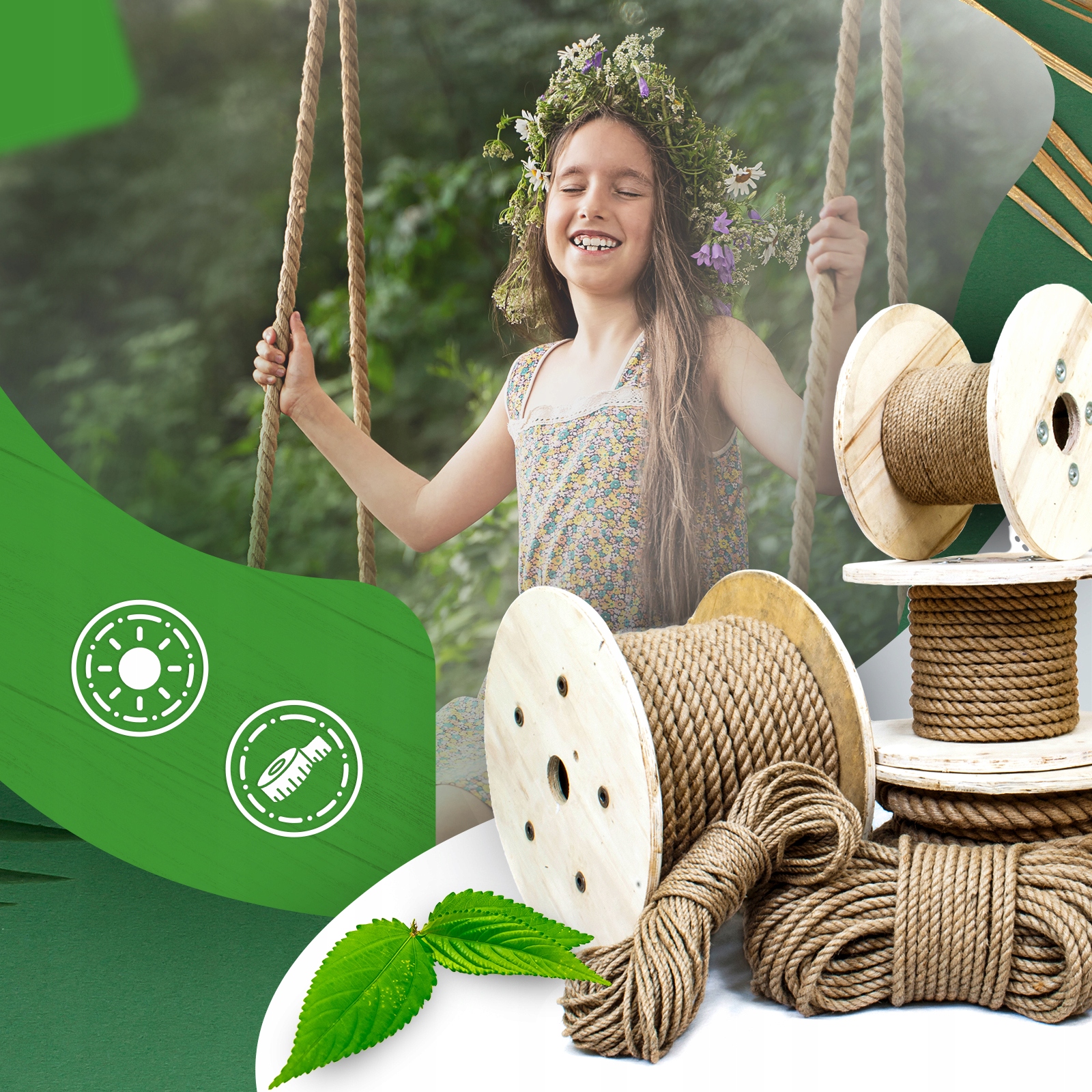 LINA linka JUTOWA 6mm linka 5mb LINY JUTOWE JUTA rustykalna wytrzymała Rodzaj jutowe