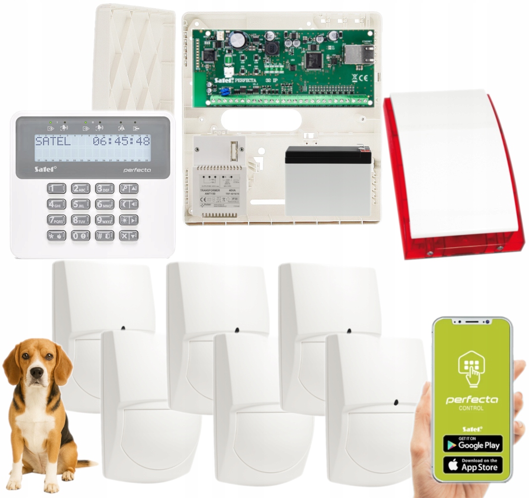 System Alarmowy Satel Perfecta-ip 32 Ethernet 6 Czujek Pet Syrena Aplikacja
