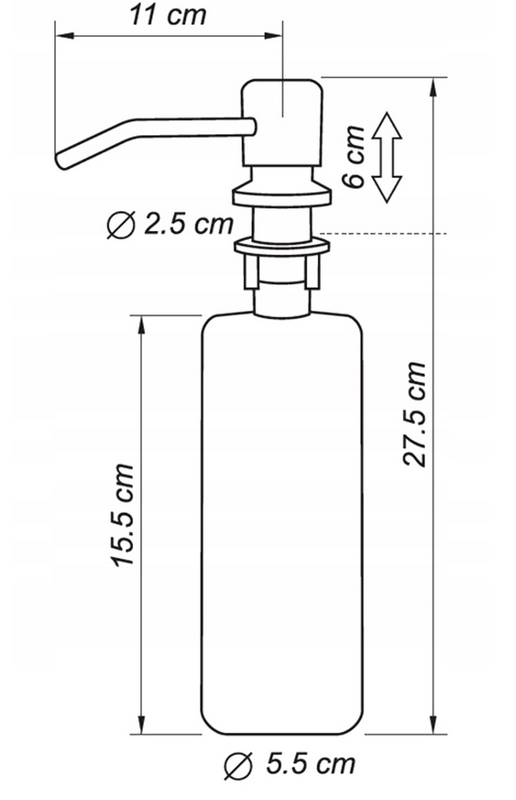 DOZOWNIK PŁYNU DO NACZYŃ CZARNY 330ML Marka Fala