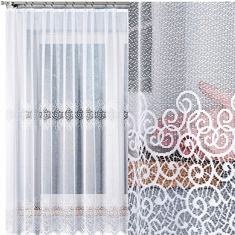 Firana żakardowa Violetta 400x180cm prosta (gotowa) z obszyciem