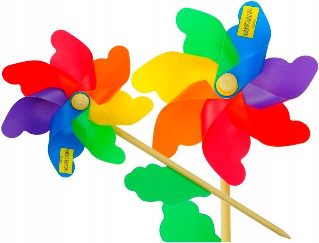 KOLOROWY DREWNIANY WIATRACZEK WIATRAK 3720