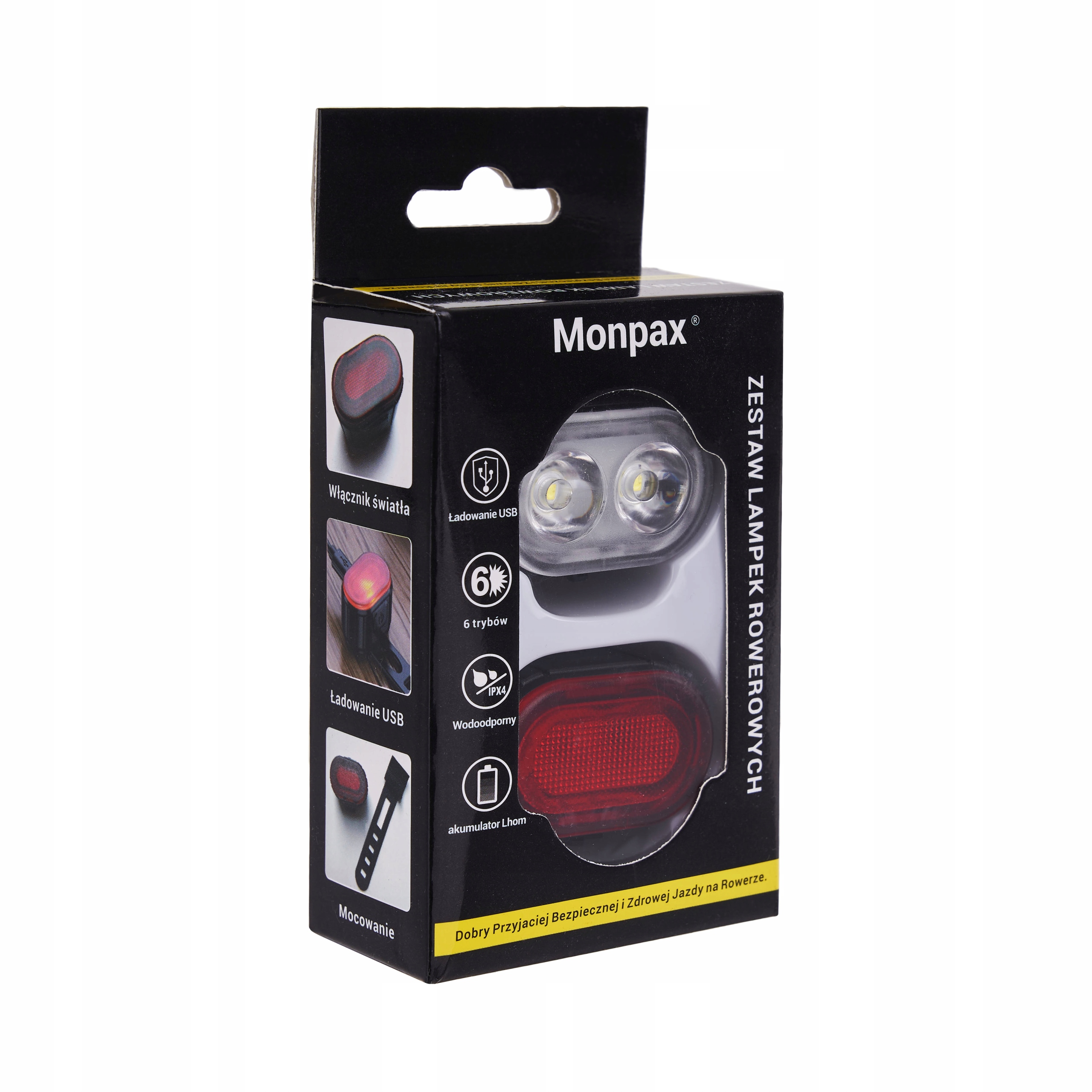 LAMPKA ROWEROWA PRZÓD TYŁ NA KIEROWNICĘ MOCNA LED USB ŚWIATŁO AKUMULATOR Rodzaj zestaw