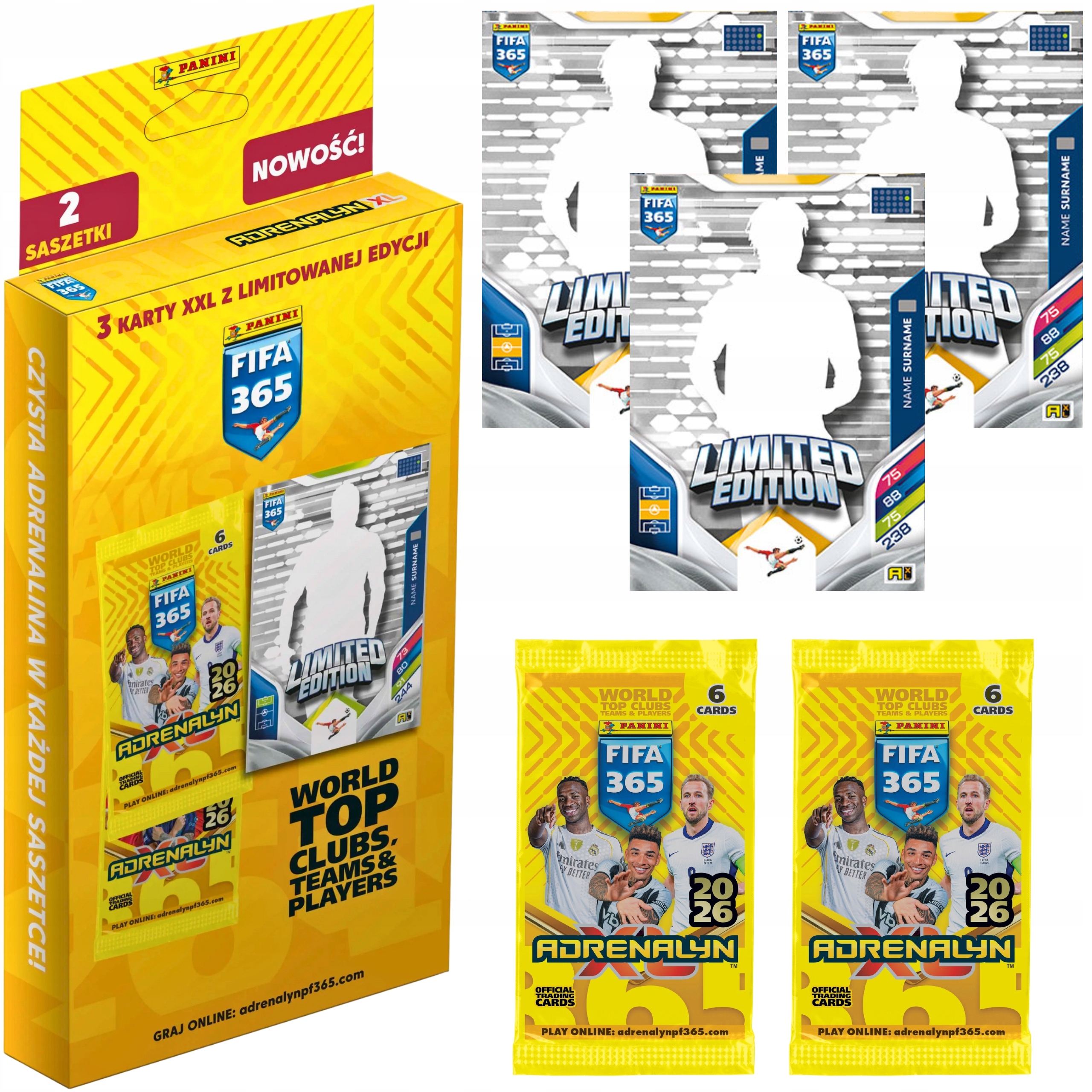 Blister XXL Panini Fifa 365 2026 Karty Piłkarskie 3 Karty XXL 2 Saszetki
