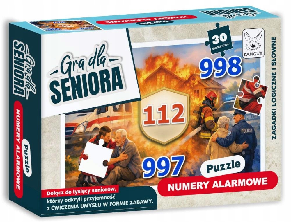 Gra Dla Seniora. Puzzle Numery Alarmowe